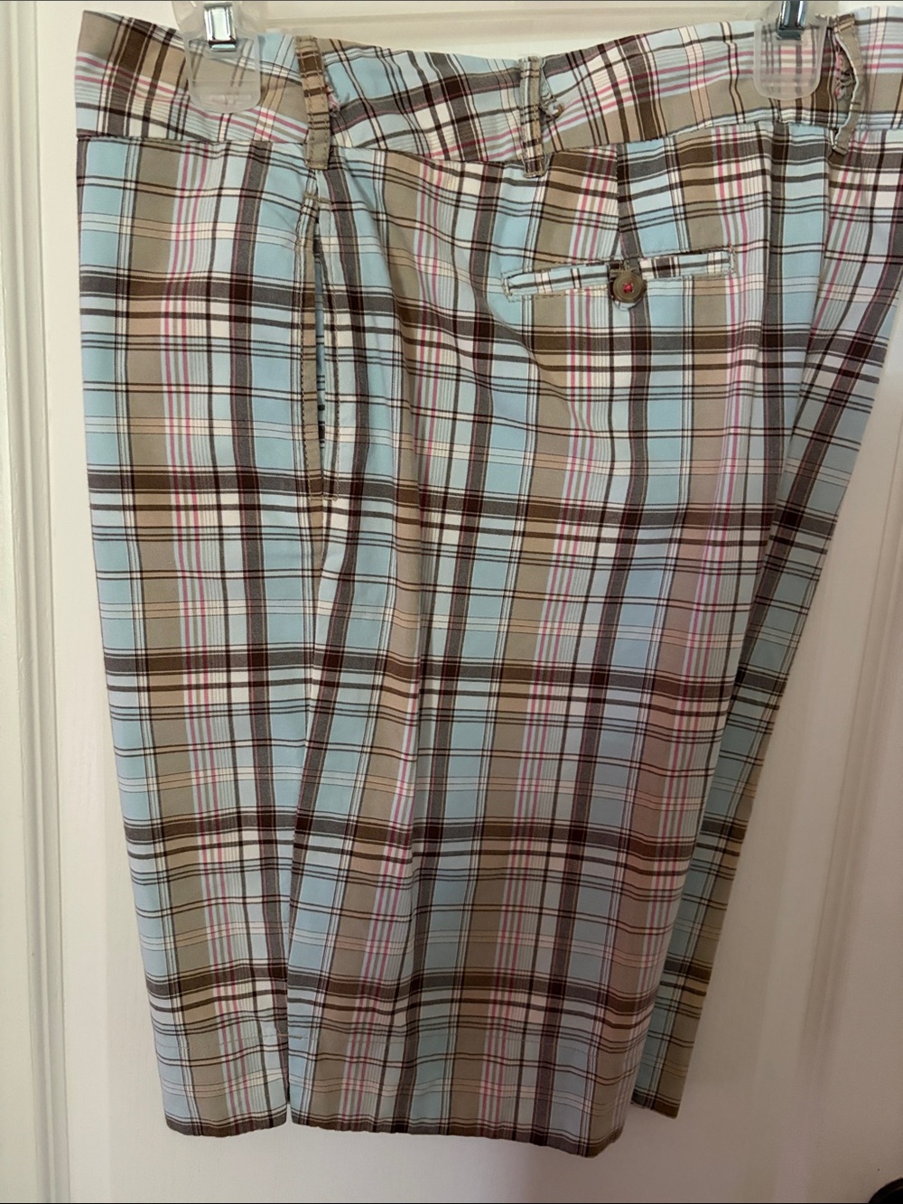 Light Blue and Brown Plaid Skirt